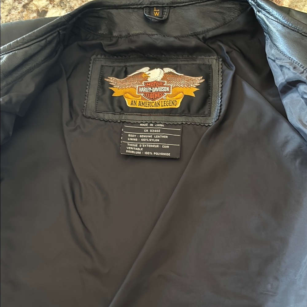 Black Leather Button-Up Jacket - image 2